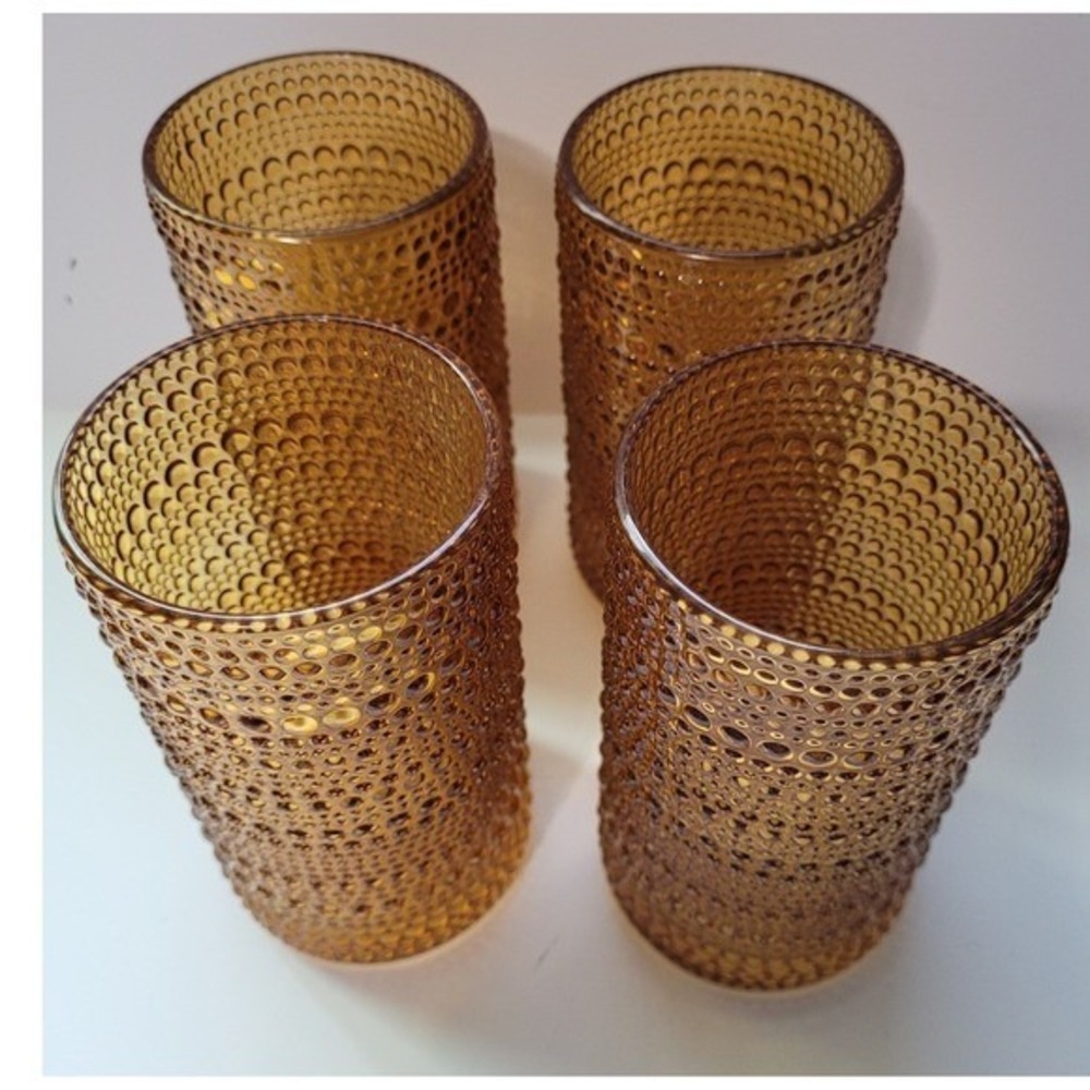 Unbranded Tumbler Set Unisex Adults OS Amber Bubble Textured MCM 4pc
